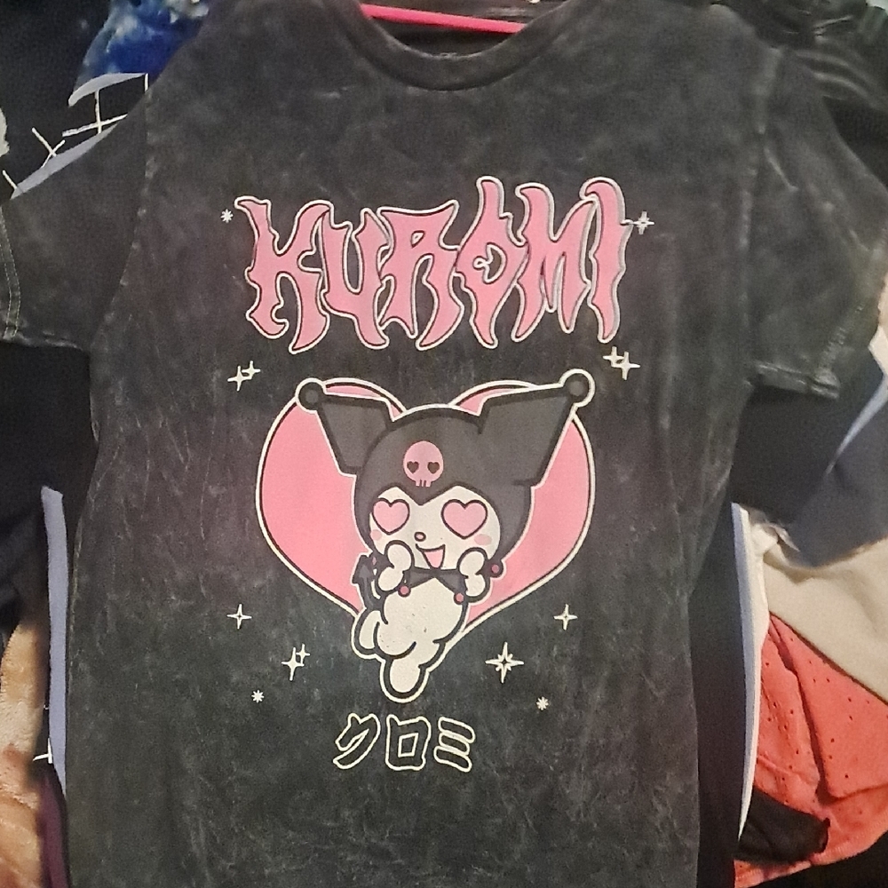 Sanrio Kuromi Kids Tee - Black and Pink